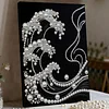 (30x40cm)Big Waves DIY Pearl Painting Framed Grape Handmade Pearl Material Art Kit Living Room Decor
