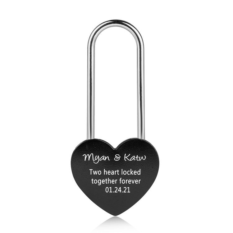 candado de amor encanto accesorio 2 Nombres personalizados con 1 fecha y 1 texto para pareja