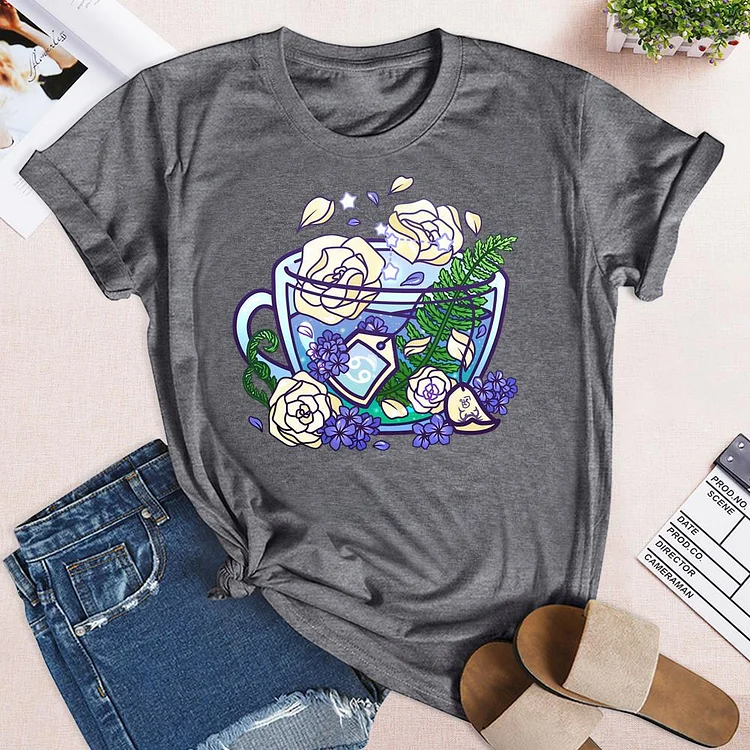 Cancer Zodiac Teacup T-Shirt-03227-Annaletters