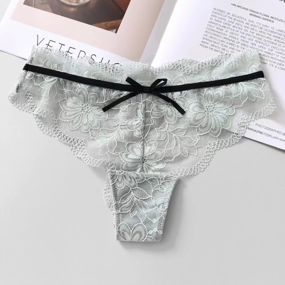 Athvotar Athvotar Three-Dimensional Lace T-Shirt Trousers Legs Around The Waist Delicate Embroidered Cotton Crotch Lady Thong