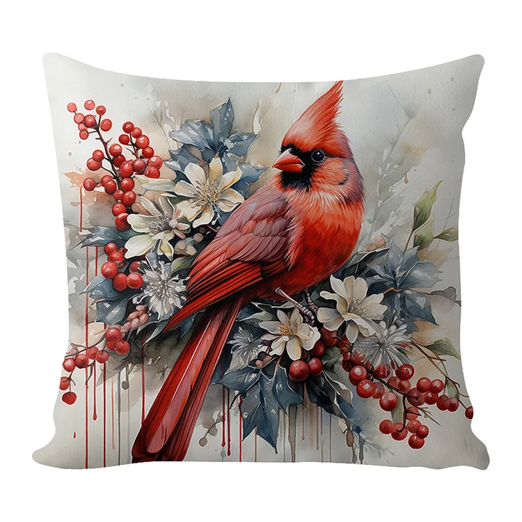 Pillow-Cardinal 11CT Stamped Cross Stitch 45*45CM(17.72*17.72In)