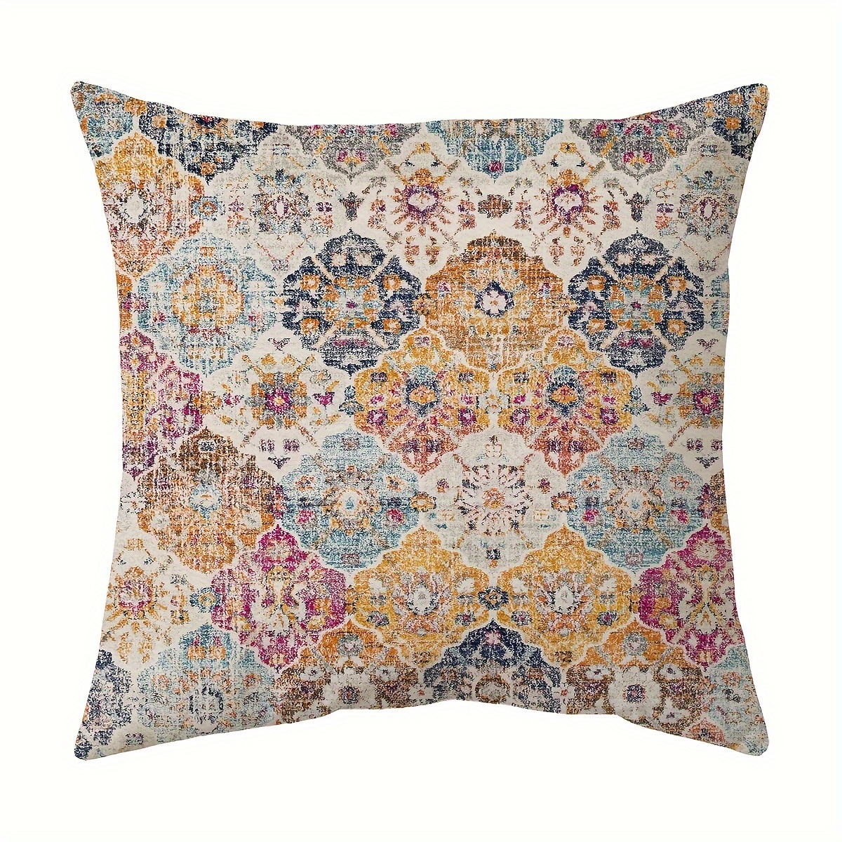 1pc, Vibrant Bohemian Throw Pillow Cover - Soft and Cozy Double Sided Print Design Throw Pillowcase - Elevate Your Home Decor, Add a Touch of Style to Any Room, Perfect for Bedroom, Living Room, Car Interior, Sofa and Couch Decor Essential