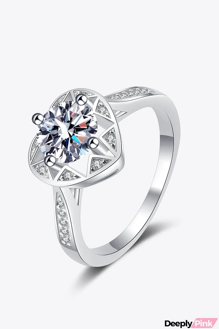 Moissanite Heart Ring