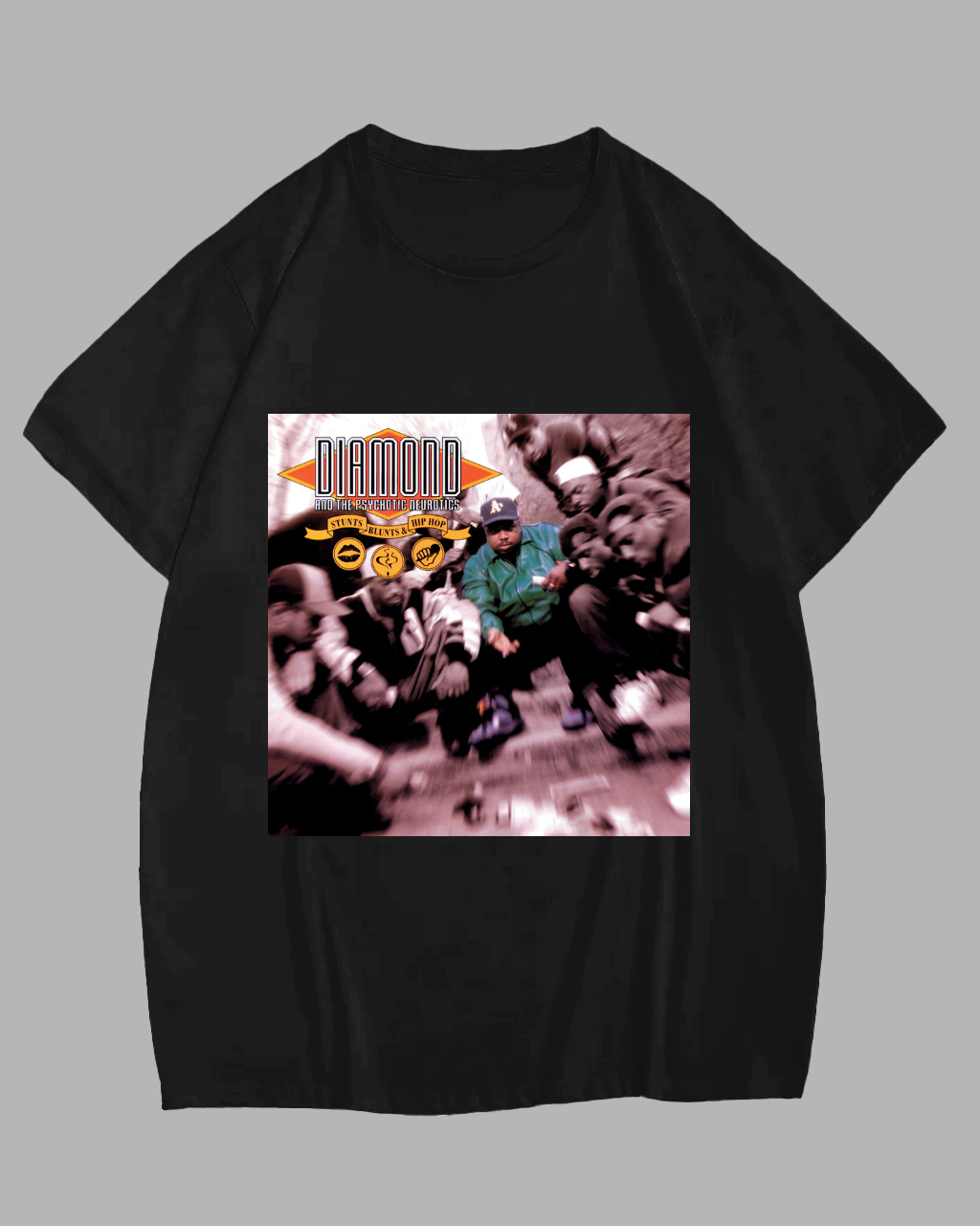 Big Guy's Black Diamond Album Print Short Sleeve T-Shirt