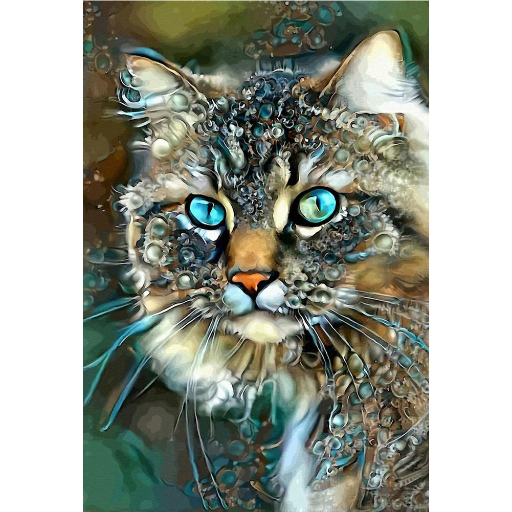 

Psychedelic Cat - Round Drill Diamond Painting - 50*60CM (Big Size), 501 Original