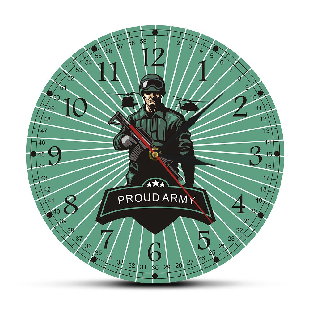 

Proud Army - Frameless Acrylic Wall Clock, 501 Original