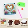 Wooden DIY Flower Swan Diamond Painting Kit Note Box with 160 Papers for Office