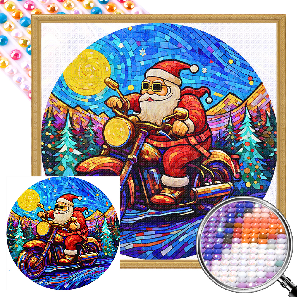 Partial Drills Special-shaped Drill Diamond Painting -Pink Santa