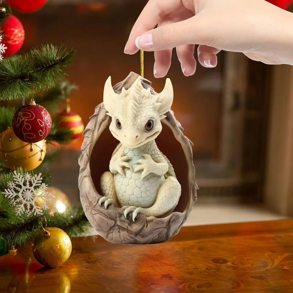 Christmas Dragon Egg Decoration Novelty Cute Acrylic Party Favors (C)
