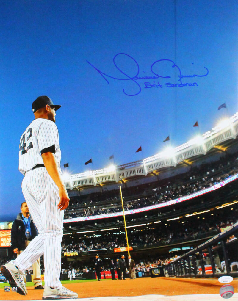 Mariano Rivera Signed16x20 NY Yankees Back View Photo Poster painting W/ Exit Sandman- JSA Auth