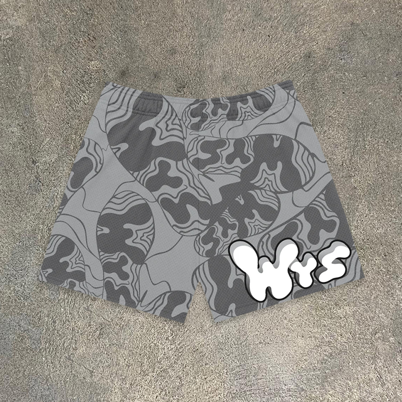 Sopula Fun Footprint Camouflage Print Mesh Shorts - Sopula｜Premium Graphic Tees & Graphic Clothing