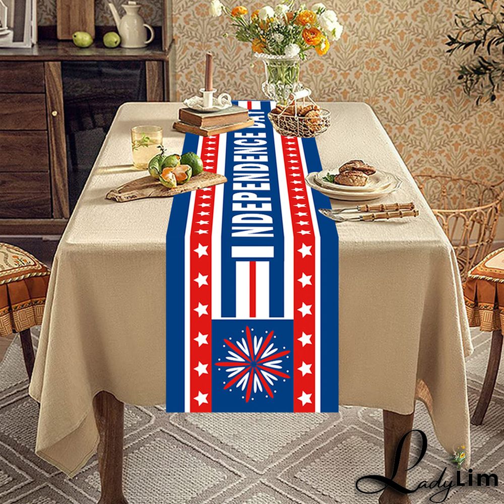 Blue Independence Day Table Runner Kitchen Dining Table Home Decor