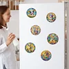 (US Only)6Pcs 2D/Flat DIY Animals Diamond Painting Fridge Magnets Kit for Art Crafts Gift