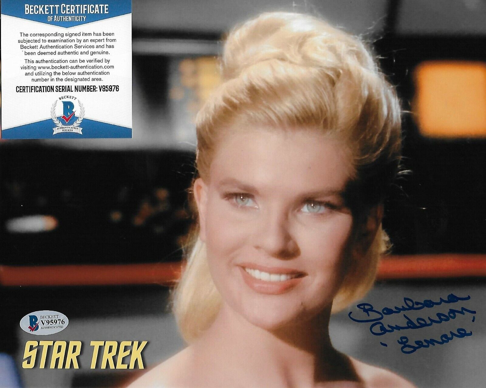 Barbara Anderson Star Trek TOS Original Autographed 8x10 Photo Poster painting w/Beckett COA #10