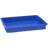 Akro-Mils 33223 Akro-Grid Plastic Slotted Dividable Modu Box Stackable Grid Storage Tote Container, (22-1/2-Inch L x 17-3/8-Inch W x 3-Inch H), (6 Pack), Blue