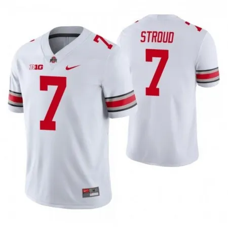 Men's Ohio State Buckeyes #7 C.J. Stroud White Vapor Limited Stitched Jersey