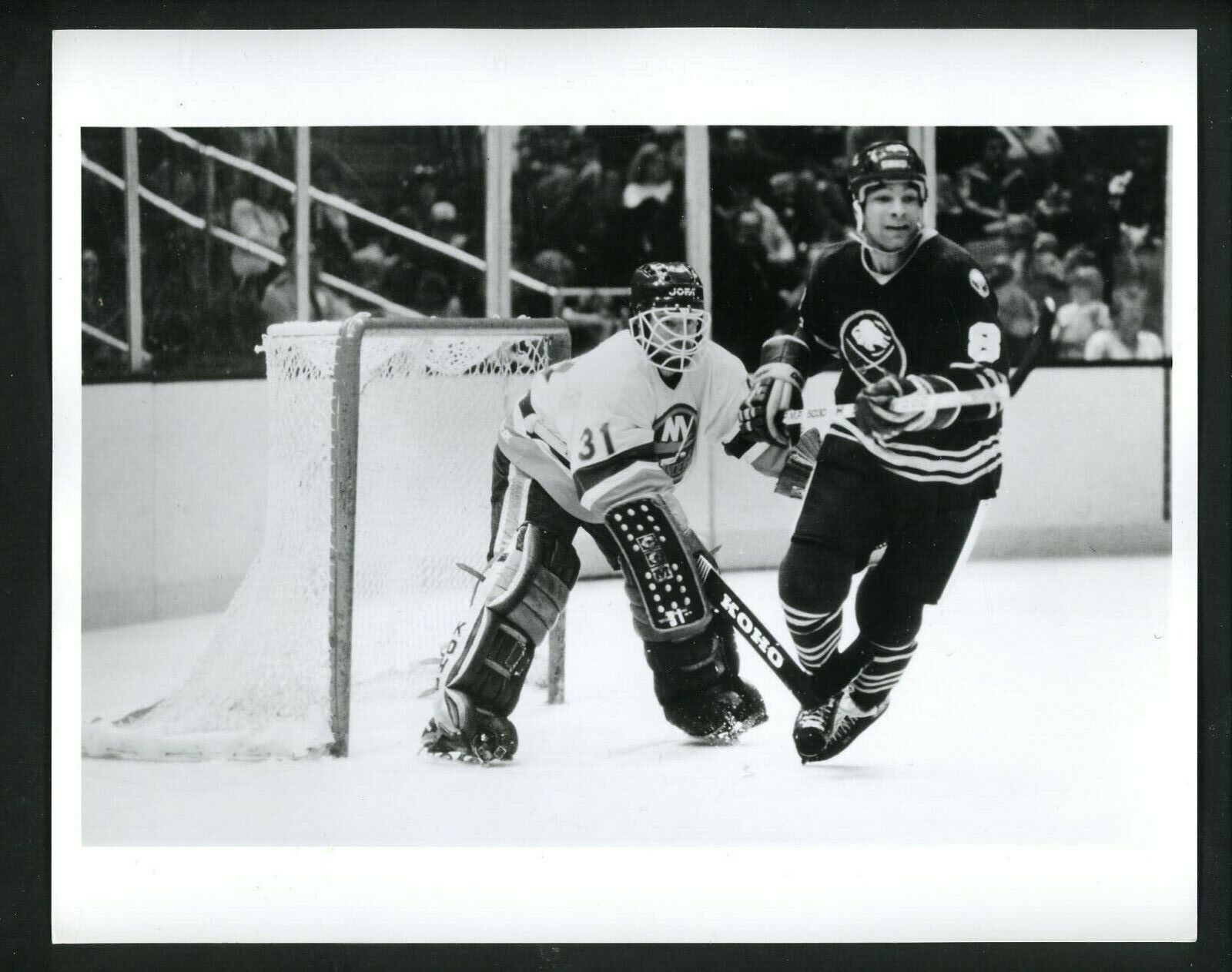 Billy Smith & Tony McKegney circa 1970's Press Photo Poster painting New York Islanders Sabres