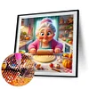 Diamond Painting-DIY Full Round Drill Cooking Grandma(40*40 CM)