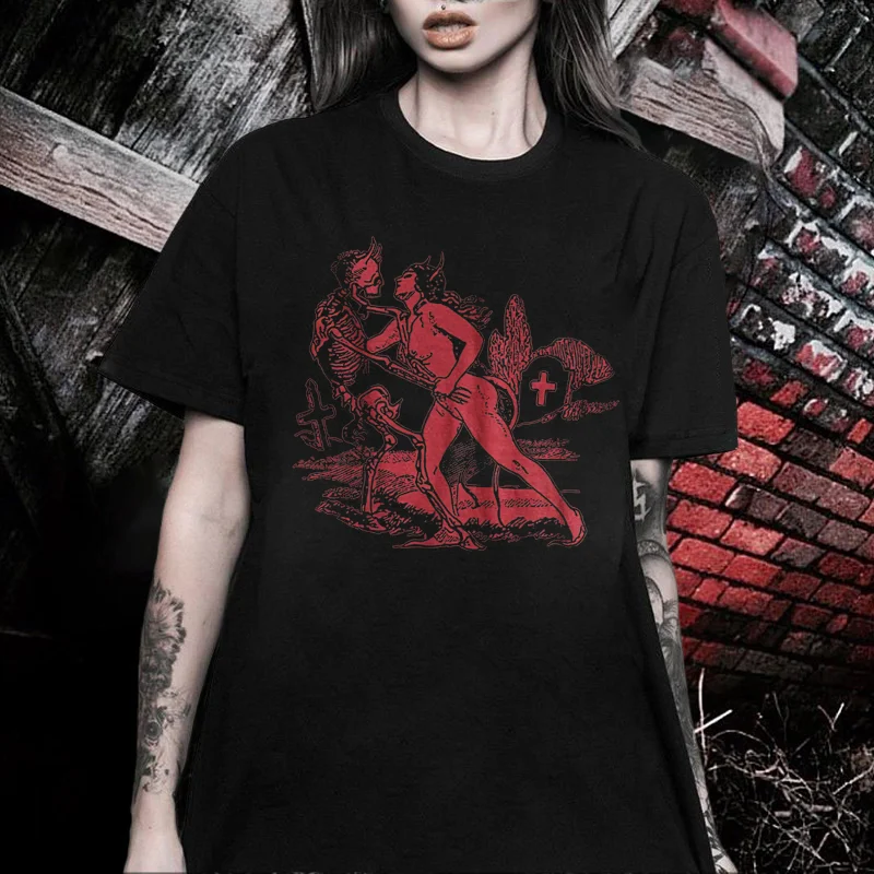Demon Fight Printed Women's T-shirt -  
