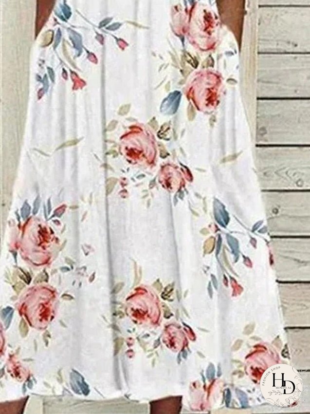 Casual Dress Summer Dress Print Dress Floral Lace Ruched Crew Neck Lace Sleeve Midi Dress Active Fashion Outdoor Daily Short Sleeve Regular Fit White Summer Spring S M L XL XXL for Women