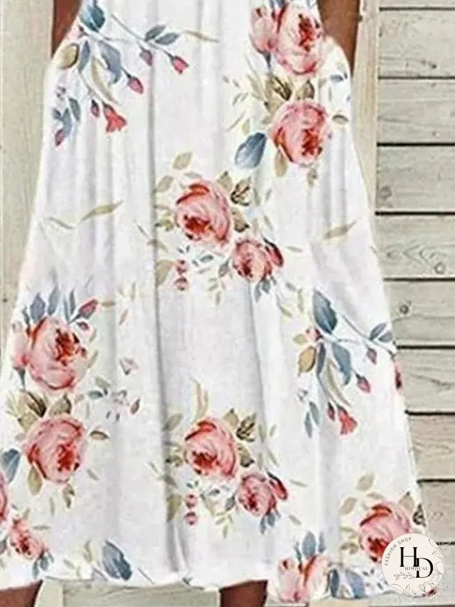 Casual Dress Summer Dress Print Dress Floral Lace Ruched Crew Neck Lace Sleeve Midi Dress Active Fashion Outdoor Daily Short Sleeve Regular Fit White Summer Spring S M L XL XXL for Women