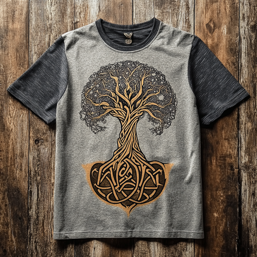 Men's Viking Life Of Tree Knot Vintage Art T-Shirt / Rvogue / Rvogue