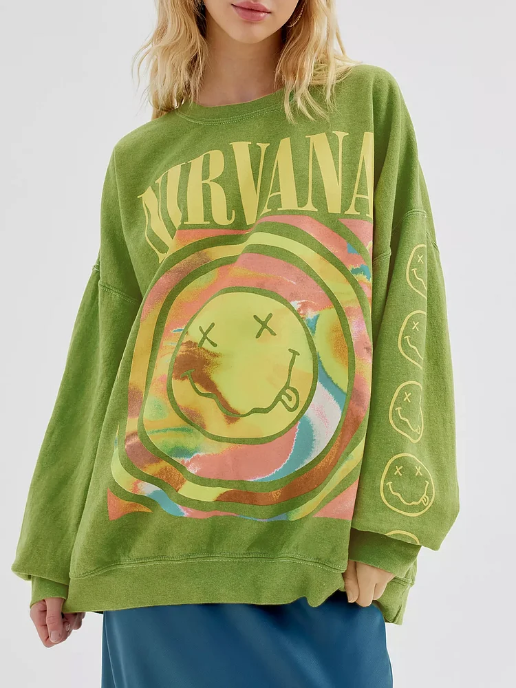 Nirvana Smile Overdyed Crewneck Sweatshirt