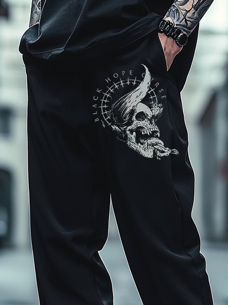 Art Print Track Pants Satanic Skull Totem Unisex Casual Sweatpants