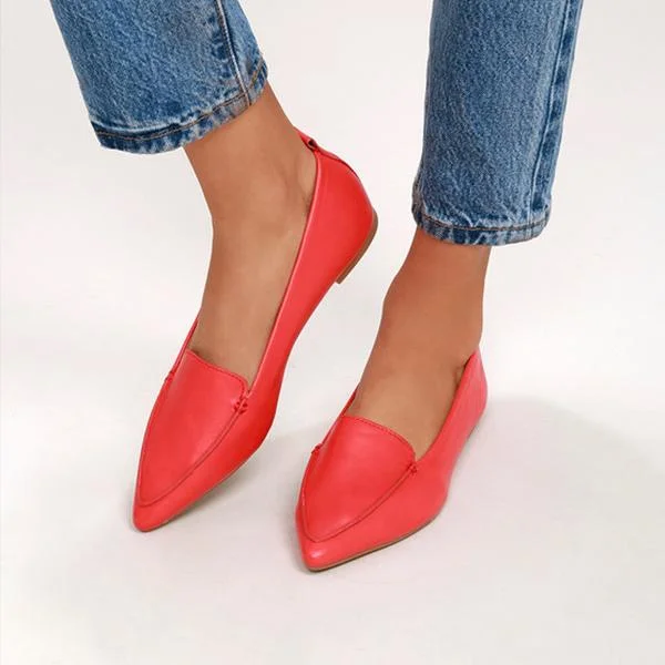 Women Casual Natural Pointed Loafers