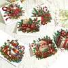 6PCS DIY Diamond Art Greeting Cards Xmas Atmosphere Congratulations Cards & Gift