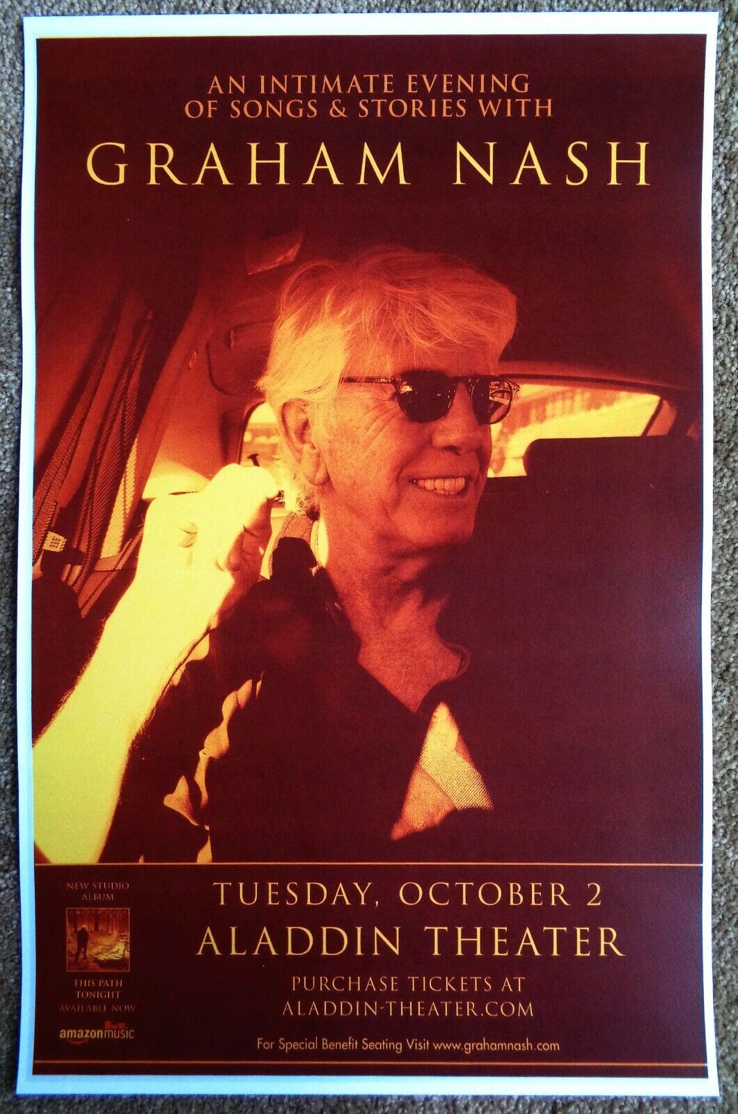 GRAHAM NASH 2018 Gig POSTER Portland Oregon Concert