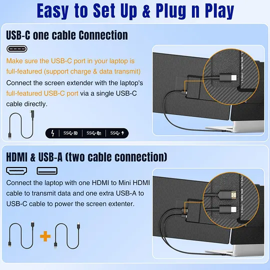 KEFEYA KX2 14 inch Laptop Dual Screen Extender
