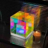 Infinity Cube Table Lamp,3D Art Cube Acrylic lamp,Color Changing Lamp for Bedroom Living Room,Party Dinner Decor Creative Light