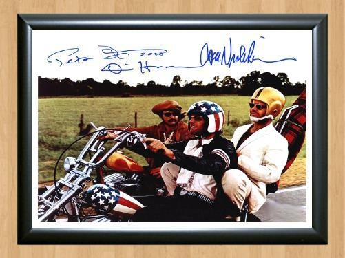 Easy Rider Peter Fonda Jack Nicholson Signed Autographed Photo Poster painting Poster Print Memorabilia A4 Size