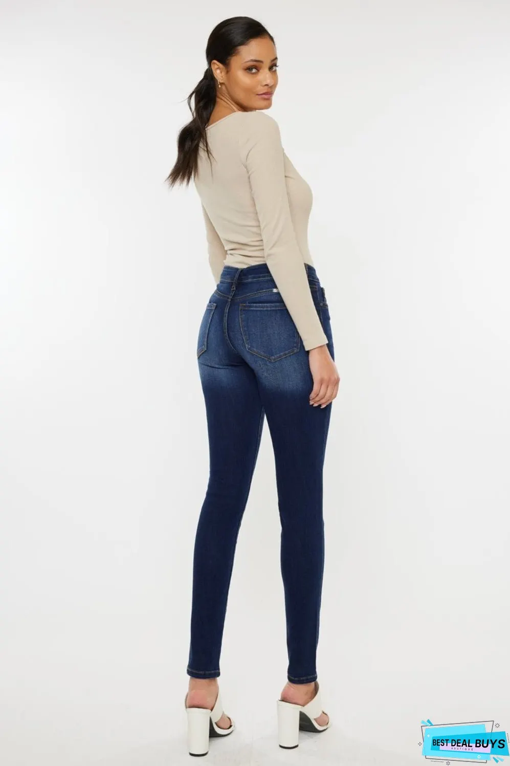 Kancan Mid Rise Gradient Skinny Jeans