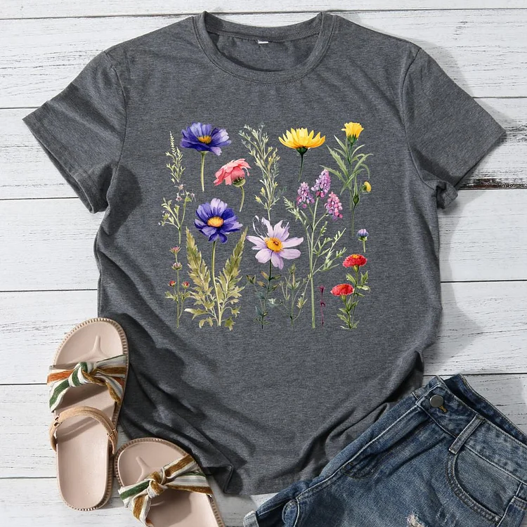 Live life in full bloom Round Neck T-shirt-0025905
