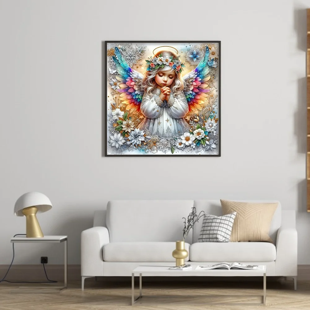 Diamond Painting - Full Round Drill - Angel Girl(Canvas|40*40cm)
