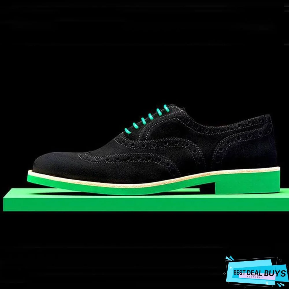 Men's Fashion Brogue Carved Suede Shoes