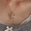 14K Yellow Gold Heart Shape Pendant Necklace - Tree of the Soul Design