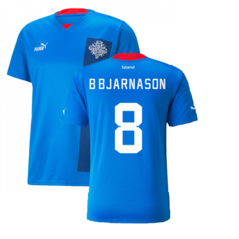 Island Birkir Bjarnason 8 Home Trikot 2022-2023