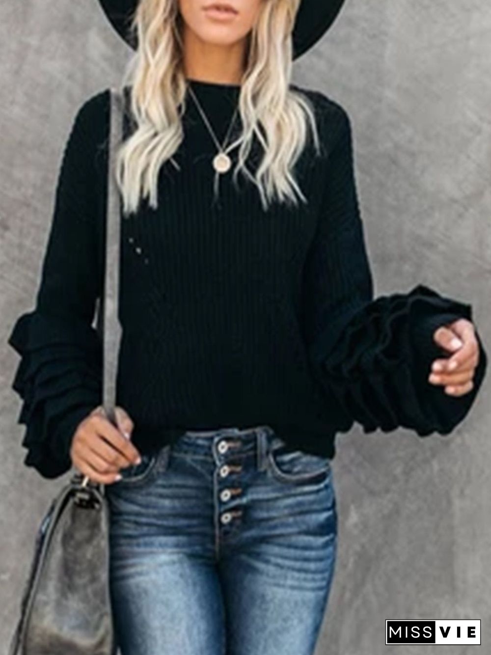 Casual Long Sleeve plus size Sweater
