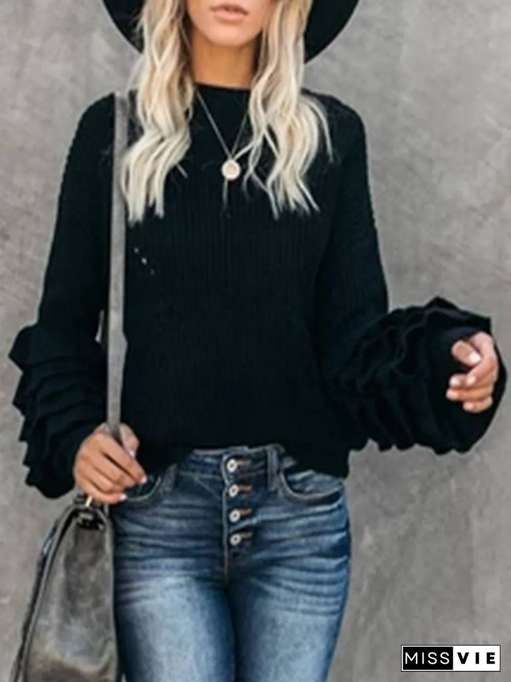 Casual Long Sleeve plus size Sweater