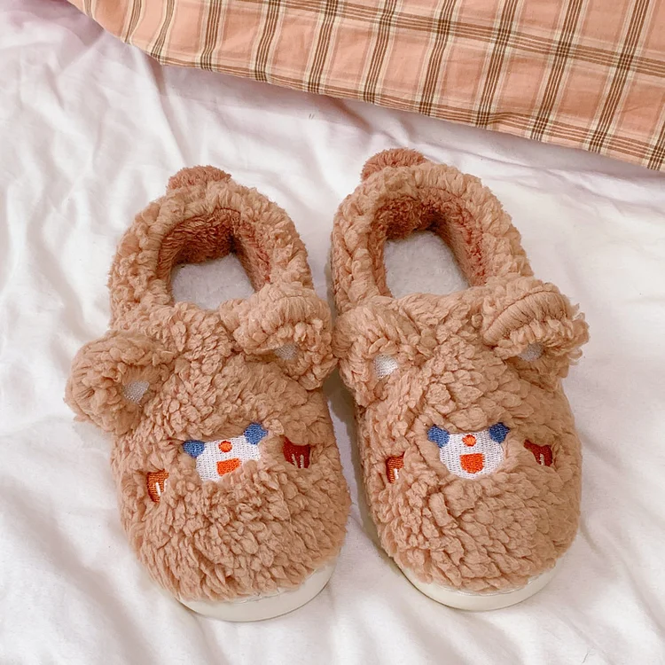 Cute Animal Printed Thermal Cotton Slippers