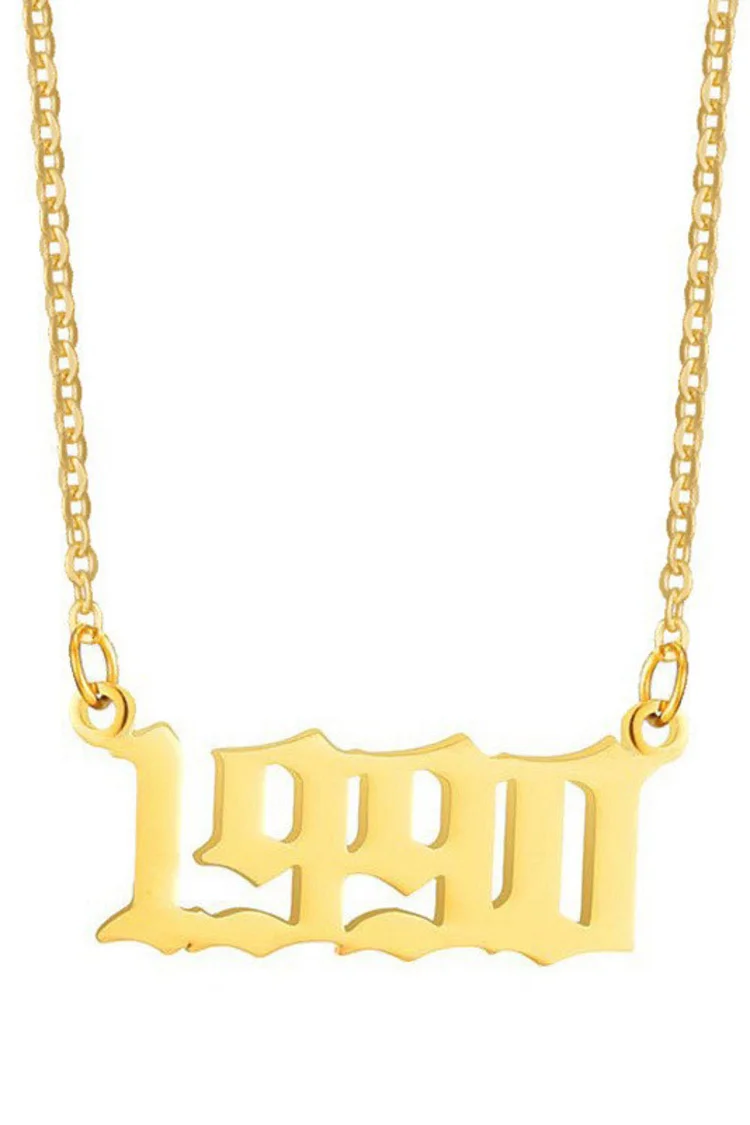 Birthday Birth Year Pendant Gold Plated Necklace 2024 - Xpluswear