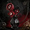 Gothic Floral Flower Model Set Eye-Catching Table Centerpiece Horror Skeleton Bouquet Building Set for Adults Kids Holiday Birthday Gift (Eyeball Flower)
