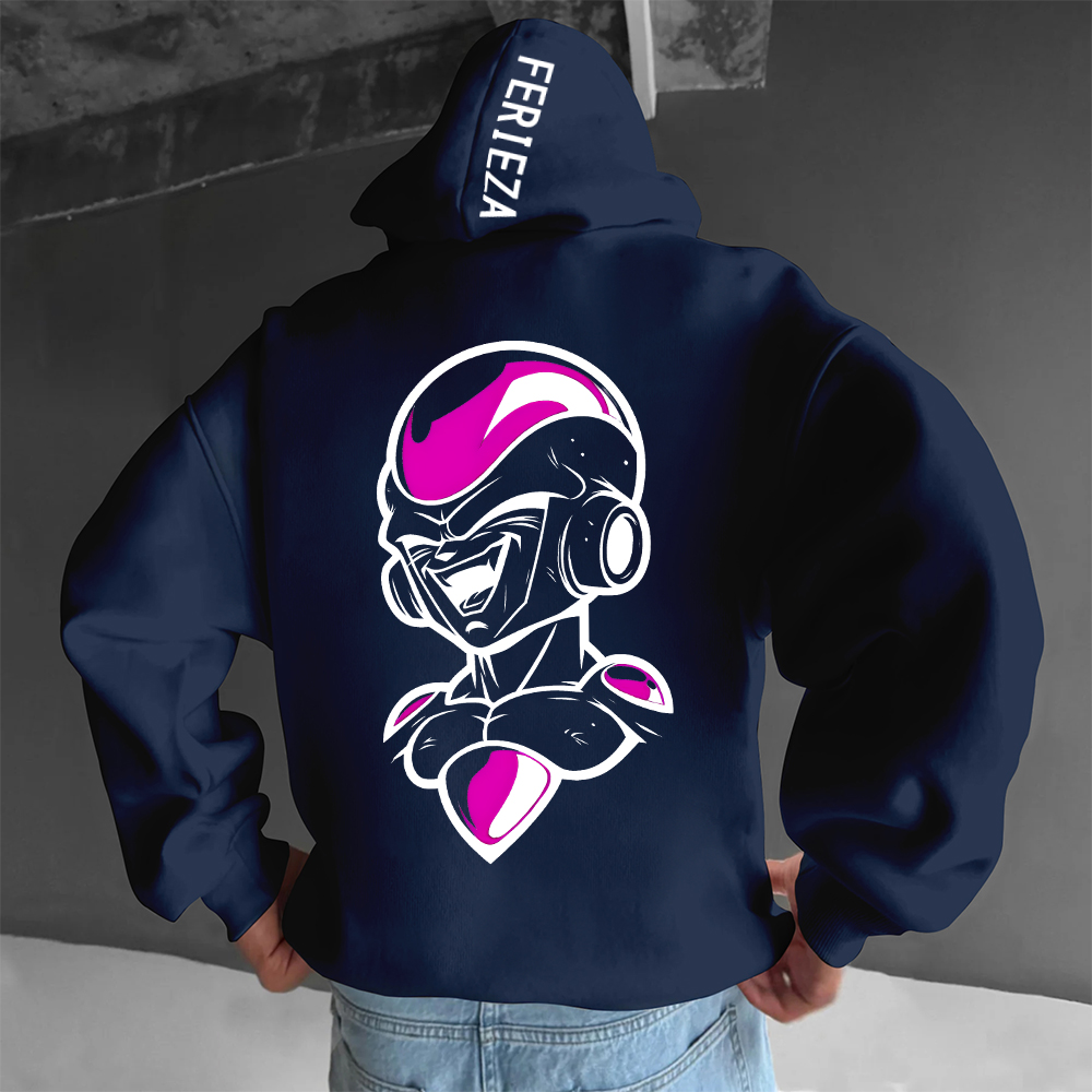 Oversized Unisex Anime Print Hoodie