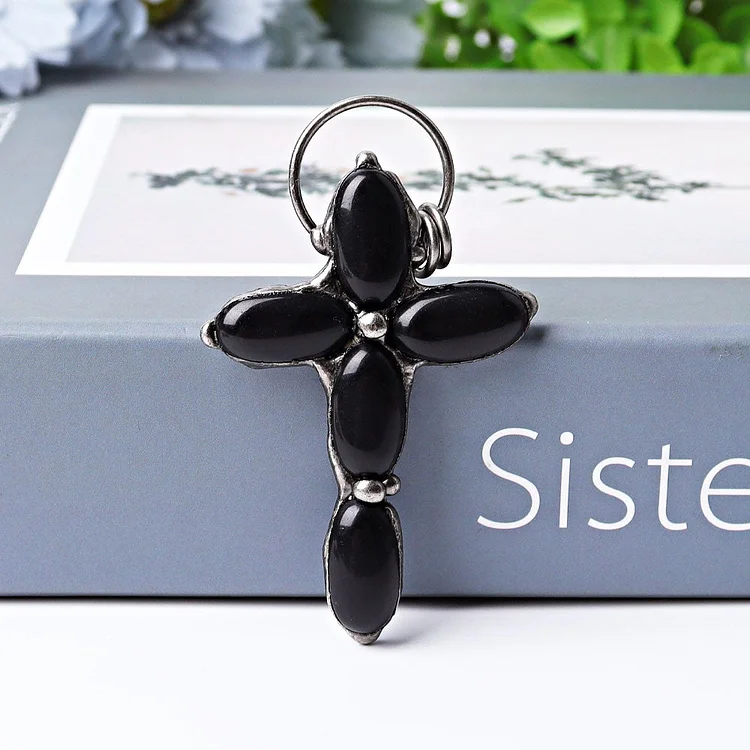 3" Black Obsidian Pendant for Jewelry DIY