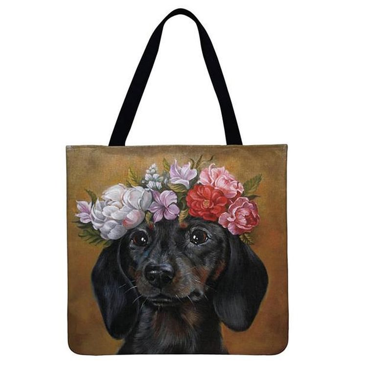 Animal In Flower - Linen Tote Bag