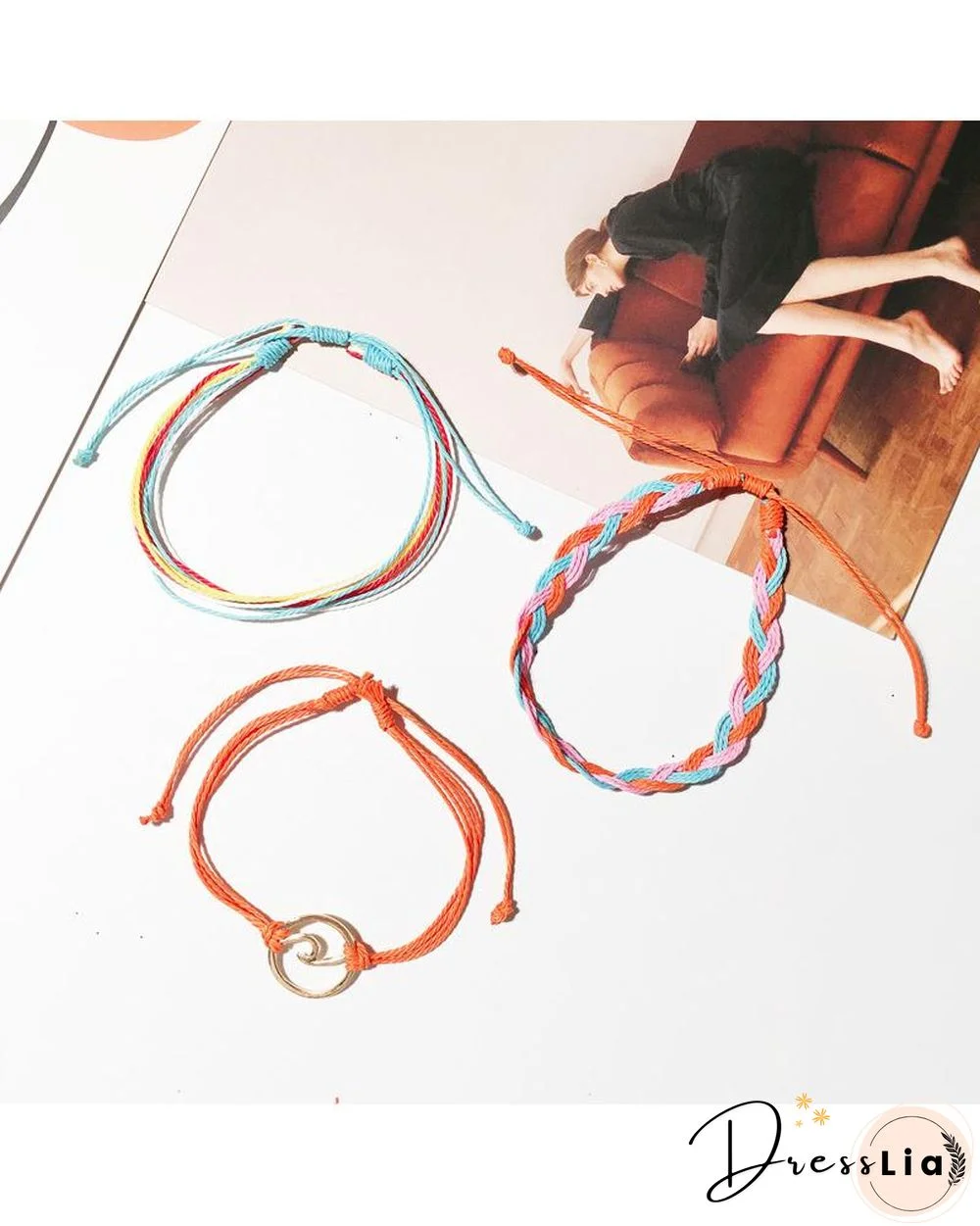 Bohemian Three-pieces Braided Bracelet