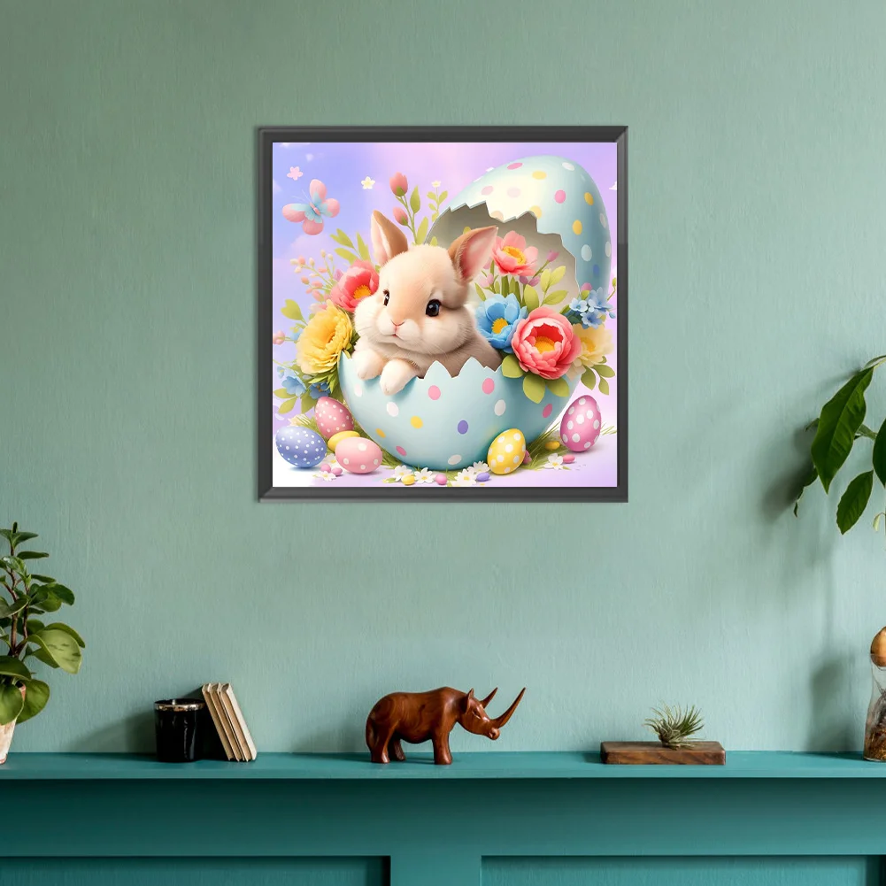 Full Round Diamond Painting 30*30cm - Rabbit In Easter Egg